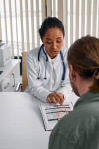 doctor reviewing results with a patient