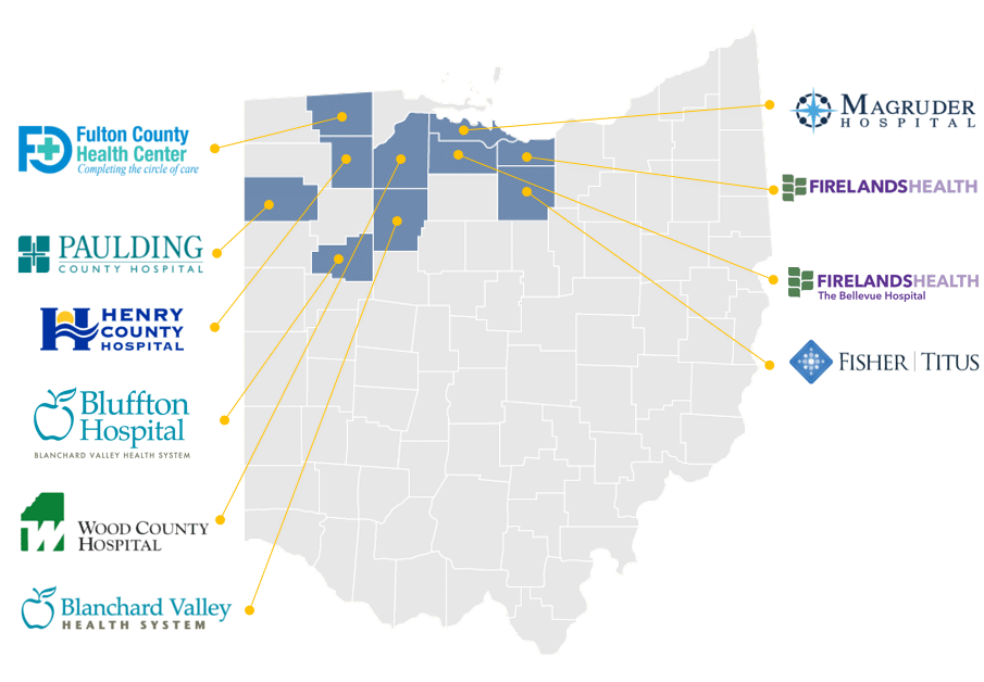 Ohio Map with Logos Ohio Map with Logos